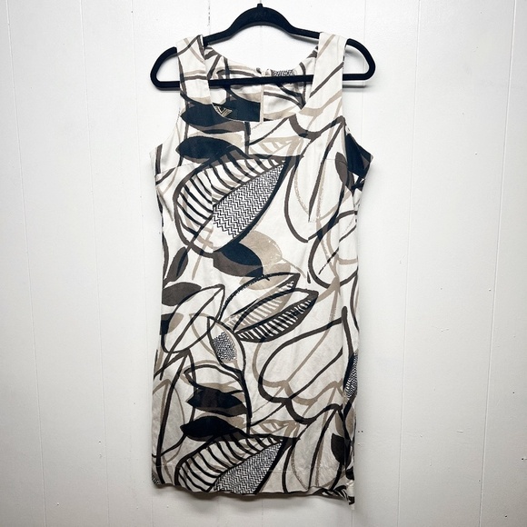 Giorgio Valenti Neutral Floral Party Cocktail Event Wedding Guest Womens Dress M - Picture 1 of 11